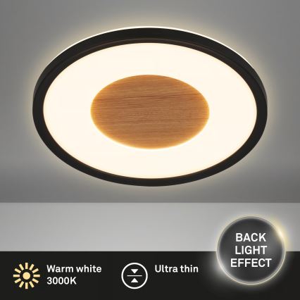 Brilo - LED φωτιστικό οροφής SUFIT WOOD LED/18W/230V 3000K Ø 29 εκ.