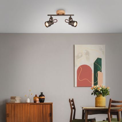 Brilo - LED σποτ φωτιστικό TAHUN 2xGU10/5W/230V καφέ