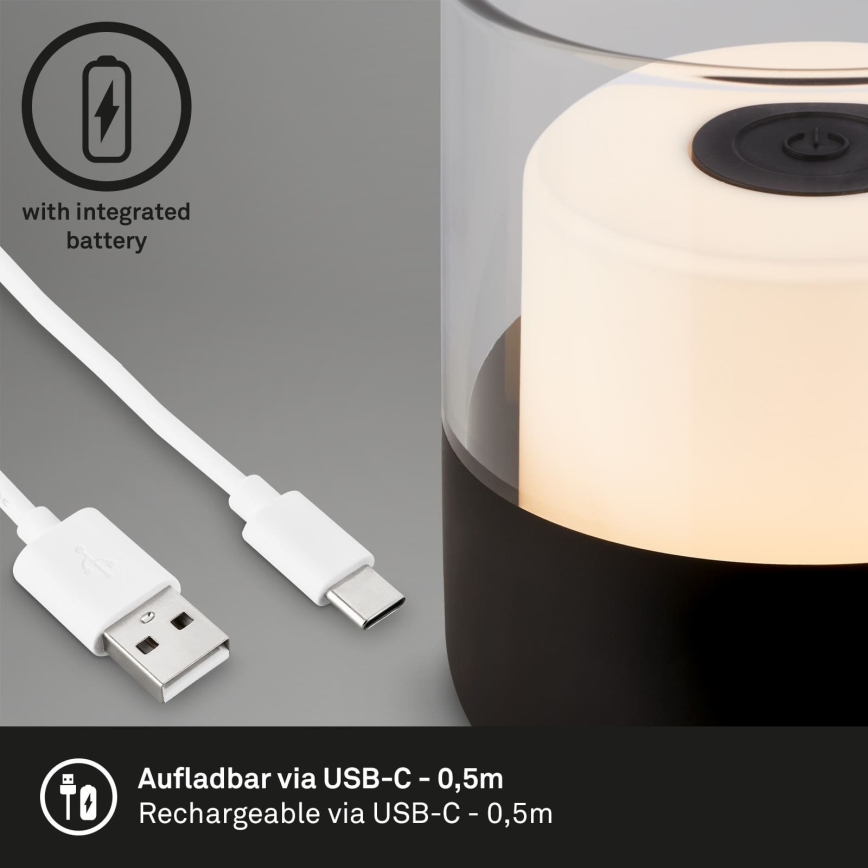 Brilo - LED Ρυθμιζόμενη εξωτερική επαναφορτιζόμενη επιτραπέζια λάμπα LILET LED/2W/5V IP44