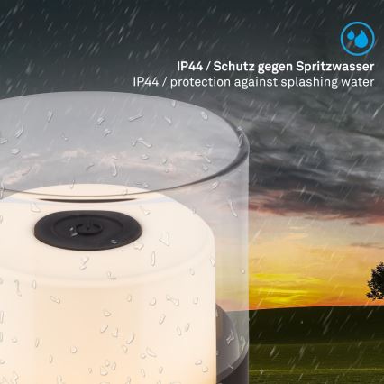 Brilo - LED Ρυθμιζόμενη εξωτερική επαναφορτιζόμενη επιτραπέζια λάμπα LILET LED/2W/5V IP44