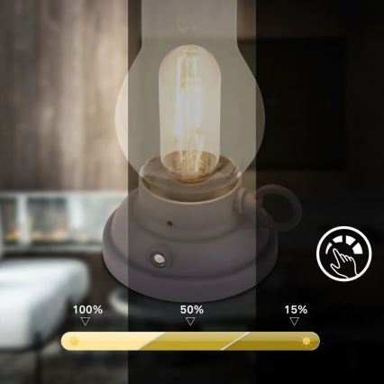 Brilo - Ρυθμιζόμενη υπαίθρια επαναφορτιζόμενη επιτραπέζια λάμπα KANEA LED/1,5W/5V IP44 1200 mAh ανθρακί