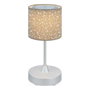 Brilo - LED Ρυθμιζόμενος Φορτιζόμενος Εξωτερικός Επιτραπέζιος Φωτιστικό LOLE LED/3W/5V 2000mAh IP44 ασημί/μπεζ