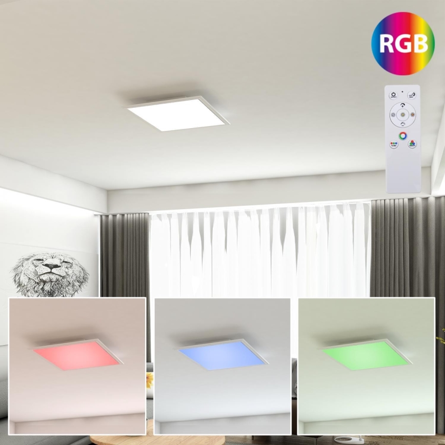 Brilo - LED RGB dimmable φωτιστικό οροφής COLOUR LED/15W/230V 3000-6500K + τηλεχειριστήριο