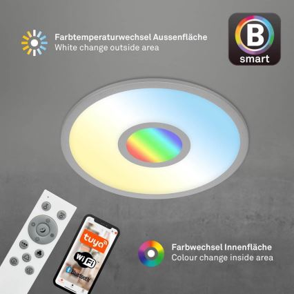 Brilo - LED RGB dimmable φωτιστικό οροφής CENTRO LED/24W/230V 2700-6500K Wi-Fi Tuya + τηλεχειριστήριο