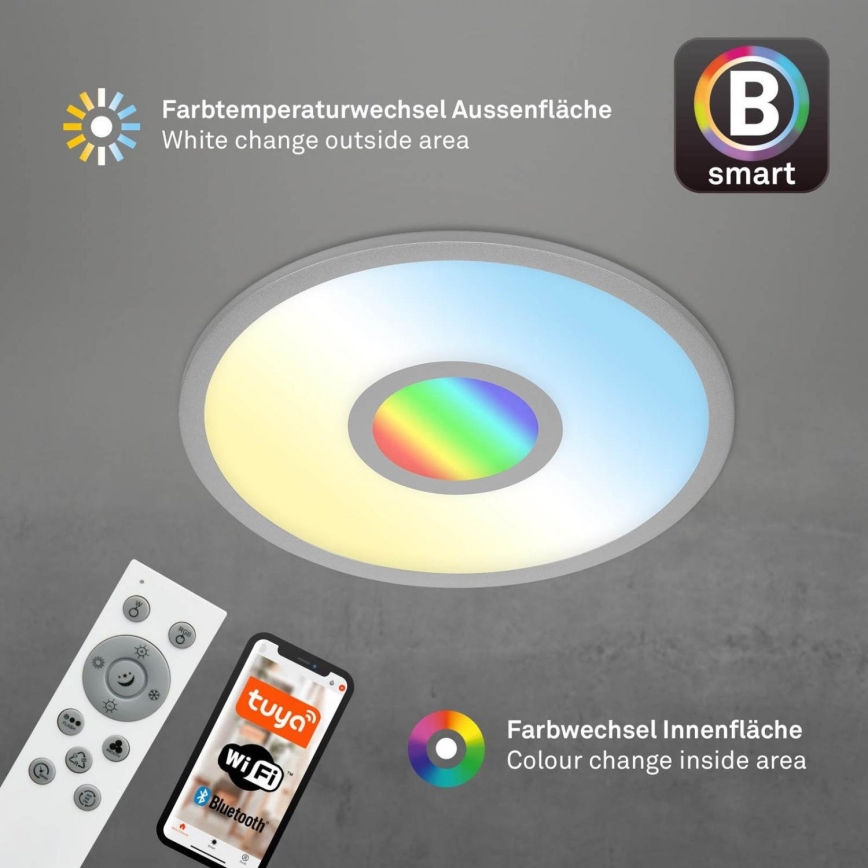 Brilo - LED RGB dimmable φωτιστικό οροφής CENTRO LED/24W/230V 2700-6500K Wi-Fi Tuya + τηλεχειριστήριο