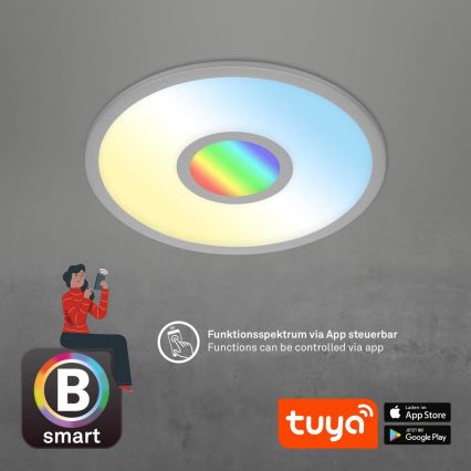 Brilo - LED RGB dimmable φωτιστικό οροφής CENTRO LED/24W/230V 2700-6500K Wi-Fi Tuya + τηλεχειριστήριο