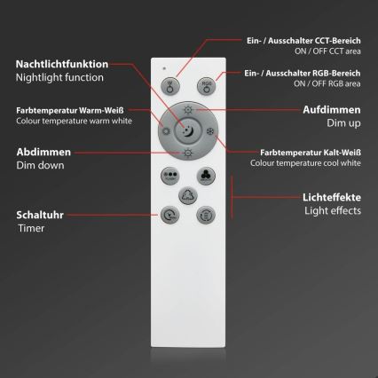 Brilo - LED RGB dimmable φωτιστικό οροφής CENTRO LED/24W/230V 2700-6500K Wi-Fi Tuya + τηλεχειριστήριο