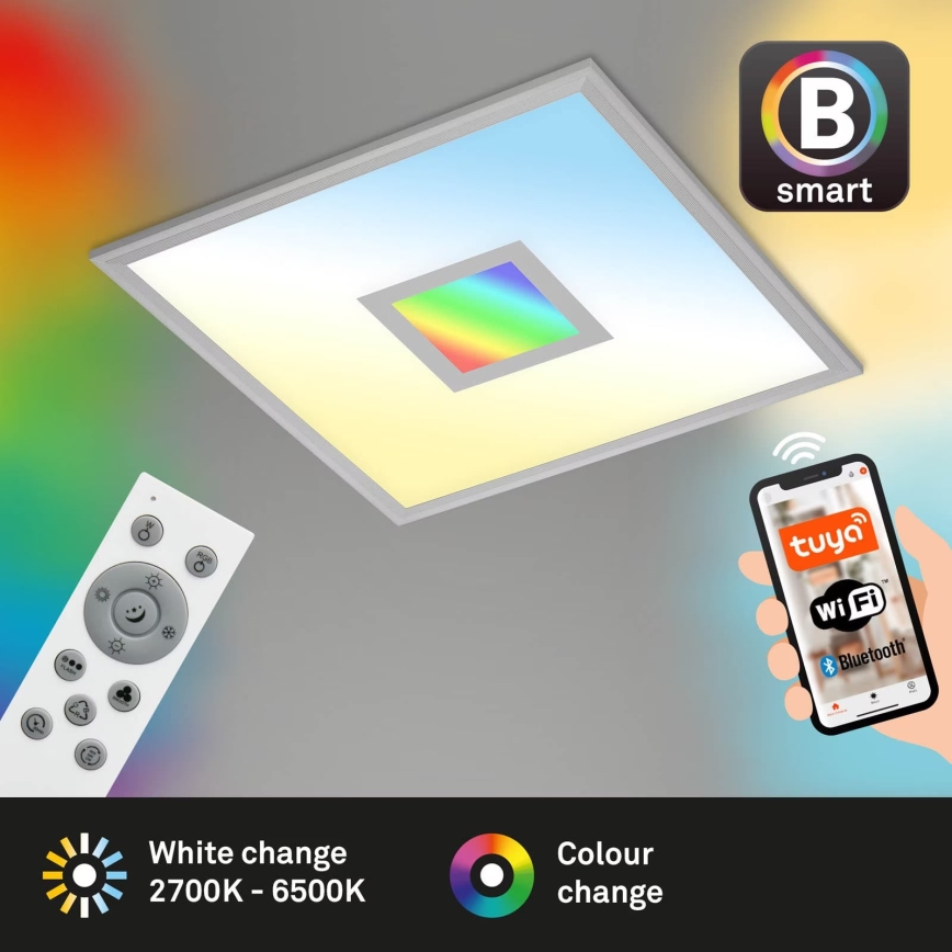 Brilo - LED RGB dimmable φωτιστικό οροφής CENTRO LED/24W/230V 2700-6500K Wi-Fi Tuya + τηλεχειριστήριο