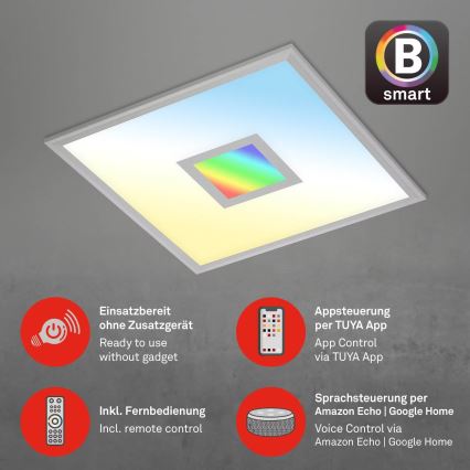 Brilo - LED RGB dimmable φωτιστικό οροφής CENTRO LED/24W/230V 2700-6500K Wi-Fi Tuya + τηλεχειριστήριο