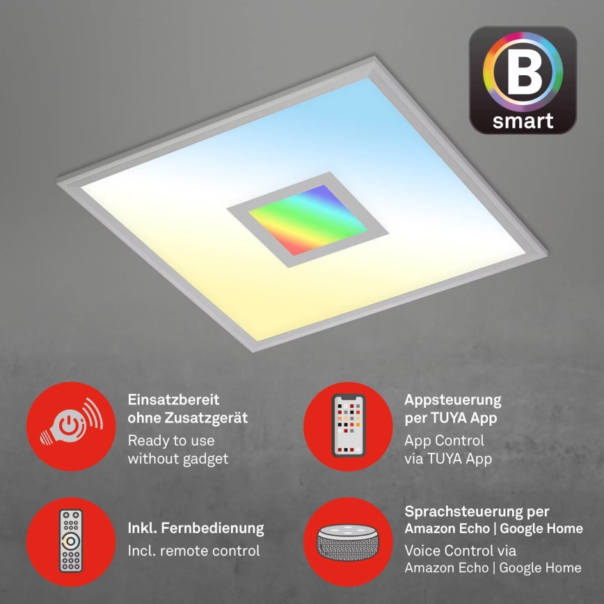 Brilo - LED RGB dimmable φωτιστικό οροφής CENTRO LED/24W/230V 2700-6500K Wi-Fi Tuya + τηλεχειριστήριο