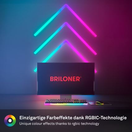 Brilo - Ρυθμιζόμενη φωτεινή λωρίδα LED RGBIC Smart LED/24W/230V Wi-Fi Tuya