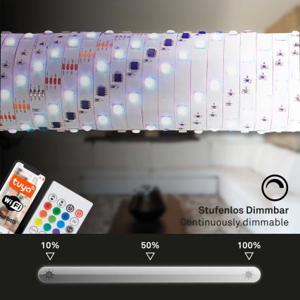Brilo - Ρυθμιζόμενη λωρίδα LED RGBW MUSIC 6,65μ LED/18W/230V Wi-Fi Tuya + τηλεχειριστήριο
