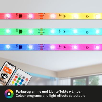 Brilo - Ρυθμιζόμενη λωρίδα LED RGBW MUSIC 6,65μ LED/18W/230V Wi-Fi Tuya + τηλεχειριστήριο