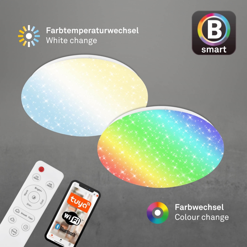 Brilo - LED RGBW Dimmable φωτιστικό μπάνιου LED/19W/230V 3000-6500K IP44 Wi-Fi Tuya + τηλεχειριστήριο