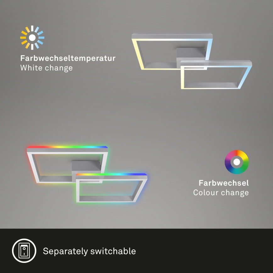 Brilo - LED RGBW  Πλαφονιέρα οροφής ντιμαριζόμενη FRAME 2xLED/17W/230V 2700-6500K + τηλεχειριστήριο