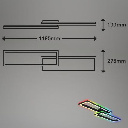 Brilo - LED RGBW Πλαφονιέρα οροφής ντιμαριζόμενη FRAME 2xLED/21W/230V 2700-6500K + τηλεχειριστήριο