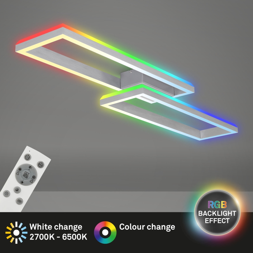 Brilo - LED RGBW  Πλαφονιέρα οροφής ντιμαριζόμενη FRAME 2xLED/21W/230V 2700-6500K + τηλεχειριστήριο