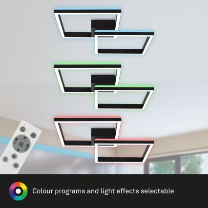 Brilo - LED RGBW  Πλαφονιέρα οροφής ντιμαριζόμενη FRAME 2xLED/17W/230V 2700-6500K + τηλεχειριστήριο