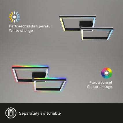 Brilo - LED RGBW  Πλαφονιέρα οροφής ντιμαριζόμενη FRAME 2xLED/17W/230V 2700-6500K + τηλεχειριστήριο