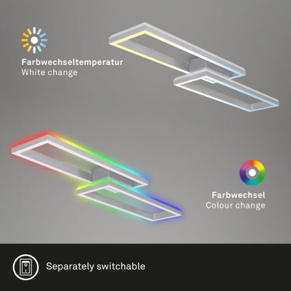 Brilo - LED RGBW  Πλαφονιέρα οροφής ντιμαριζόμενη FRAME 2xLED/21W/230V 2700-6500K + τηλεχειριστήριο