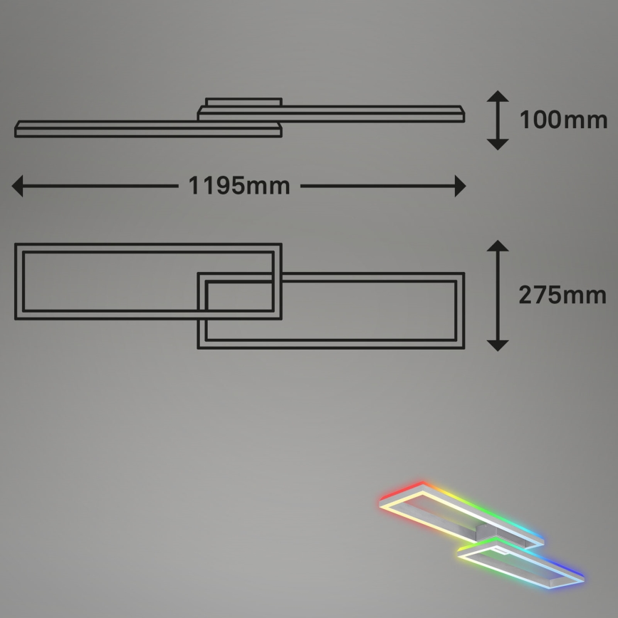 Brilo - LED RGBW  Πλαφονιέρα οροφής ντιμαριζόμενη FRAME 2xLED/21W/230V 2700-6500K + τηλεχειριστήριο