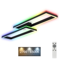 Brilo - LED RGBW Πλαφονιέρα οροφής ντιμαριζόμενη FRAME 2xLED/21W/230V 2700-6500K + τηλεχειριστήριο