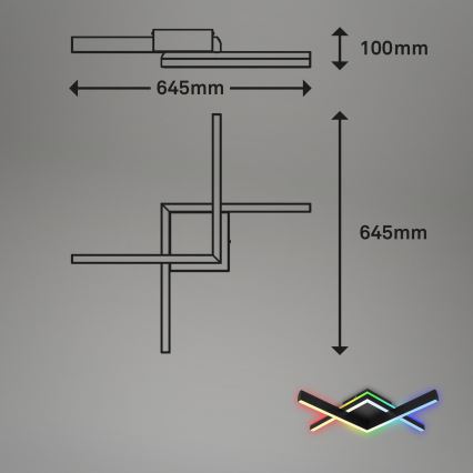 Brilo - LED RGBW Πλαφονιέρα οροφής ντιμαριζόμενη FRAME 2xLED/9W/230V 2700-6500K + τηλεχειριστήριο