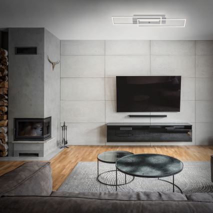 Brilo - LED Επιτοίχιο φωτιστικό FRAME 2xLED/20W/230V ματ χρώμιο