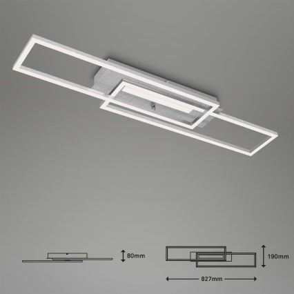 Brilo - LED Επιτοίχιο φωτιστικό FRAME 2xLED/20W/230V ματ χρώμιο