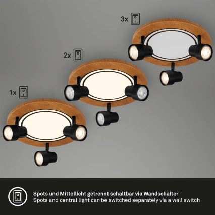 Brilo - LED Οροφιαίο φωτιστικό LED/12W/230V + 3xGU10/9W 3000K