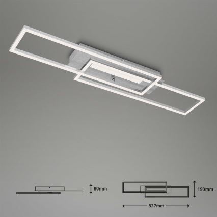 Brilo - LED Πλαφονιέρα οροφής FRAME 2xLED/20W/230V ματ χρώμιο