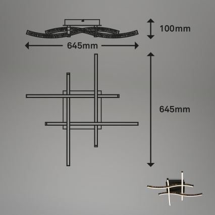 Brilo - LED Πλαφονιέρα οροφής REY 4xLED/6W/230V μαύρο