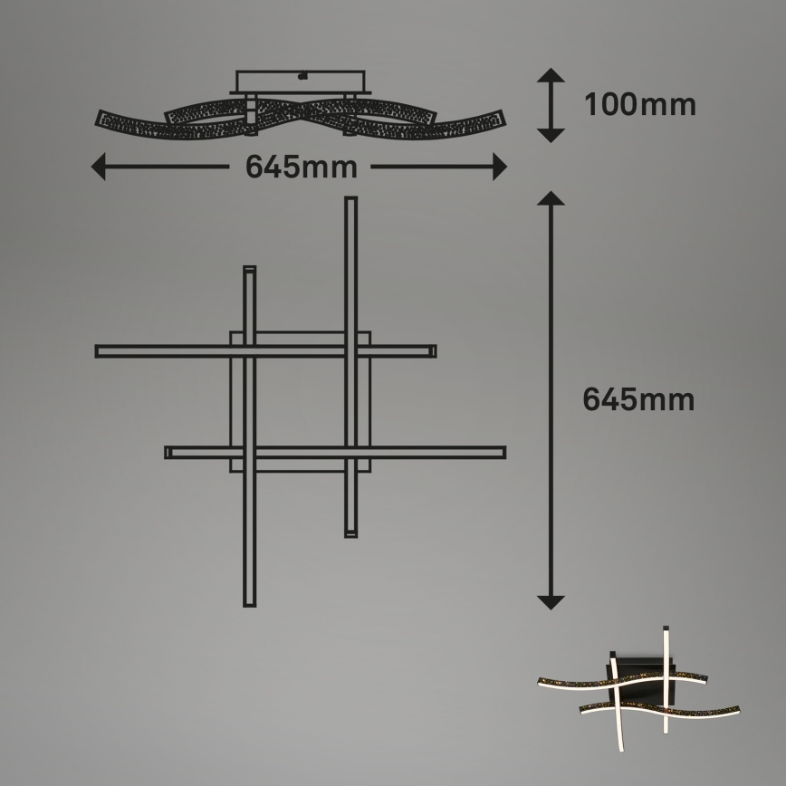 Brilo - LED Πλαφονιέρα οροφής REY 4xLED/6W/230V μαύρο