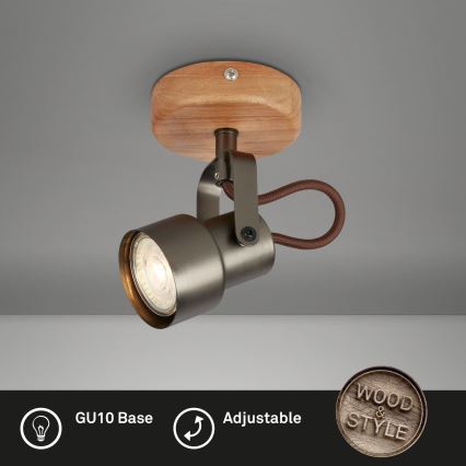 Brilo - LED σημειακό φωτιστικό TAHUN 1xGU10/5W/230V καφέ