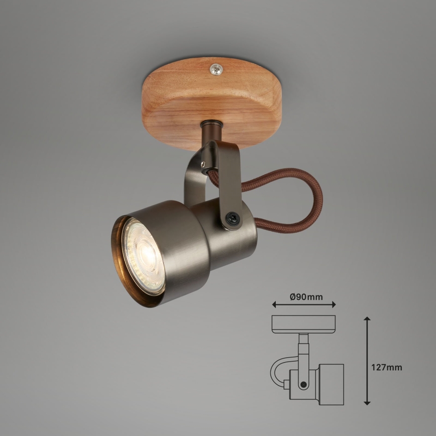 Brilo - LED σημειακό φωτιστικό TAHUN 1xGU10/5W/230V καφέ
