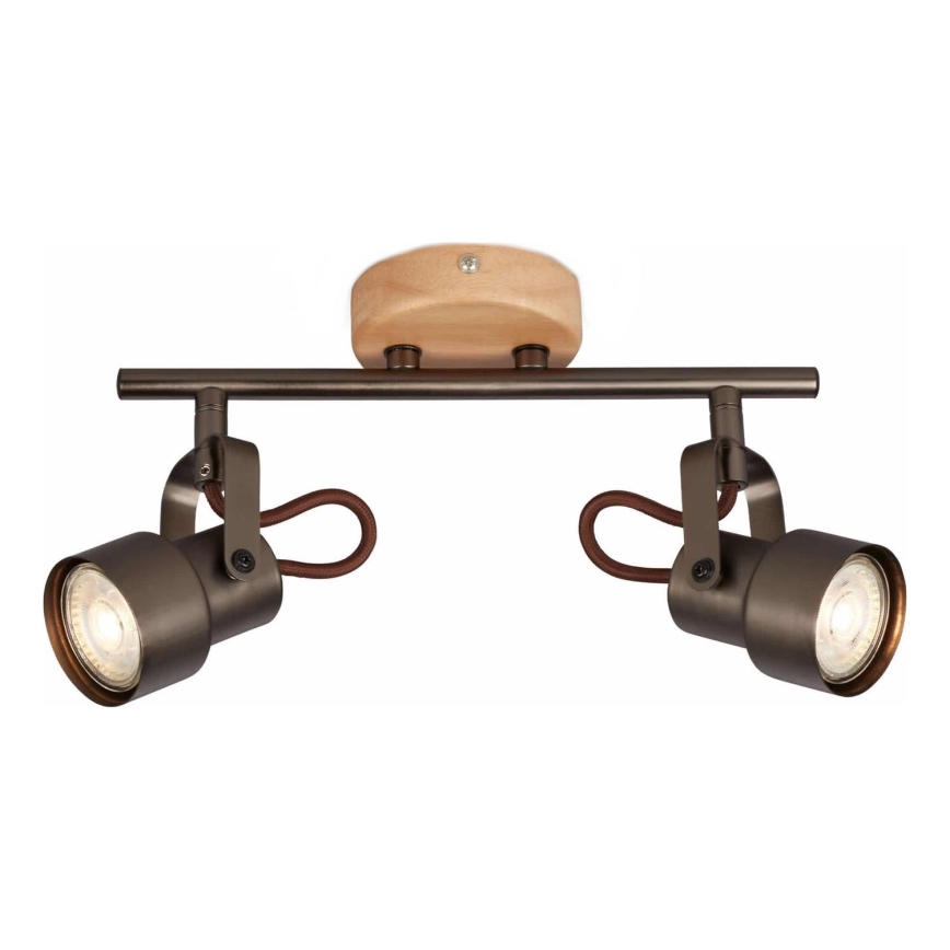 Brilo - LED σποτ φωτιστικό TAHUN 2xGU10/5W/230V καφέ