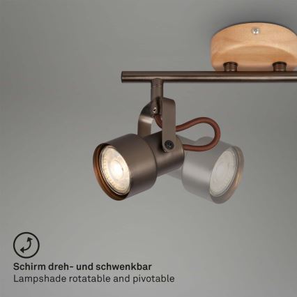 Brilo - LED σποτ φωτιστικό TAHUN 2xGU10/5W/230V καφέ