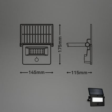 Brilo - Ηλιακός προβολέας LED με αισθητήρα LED/5W/5,5V IP54 1200 mAh