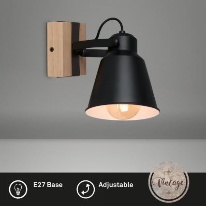 Brilo - Σποτ τοίχου TALLE  1xE27/40W/230V Καουτσουκόδεντρο