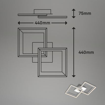 Brilo - Πλαφονιέρα οροφής LED ντιμαριζόμενη LED FRAME 2xLED/11W/230V