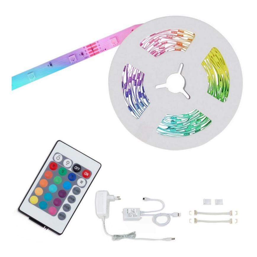 Brilo - Ρυθμιζόμενη λωρίδα LED RGBW 6,5μ LED/22W/230V με τηλεχειριστήριο