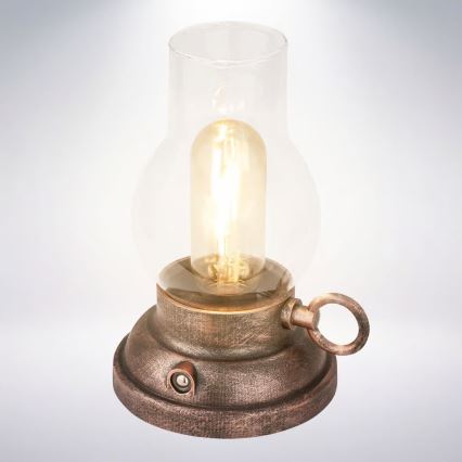 Brilo - LED Ρυθμιζόμενη εξωτερική επαναφορτιζόμενη επιτραπέζια λάμπα KANEA LED/1,5W/5V IP44 1200 mAh μπρονζέ