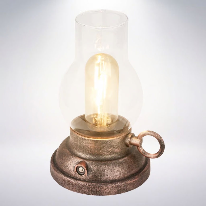 Brilo - LED Ρυθμιζόμενη εξωτερική επαναφορτιζόμενη επιτραπέζια λάμπα KANEA LED/1,5W/5V IP44 1200 mAh μπρονζέ