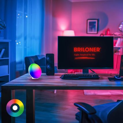 Brilo - LED RGBIC Ρυθμιζόμενο επιτραπέζιο φωτιστικό TARA LED/6W/230V 3000-6500K λευκό + τηλεχειριστήριο