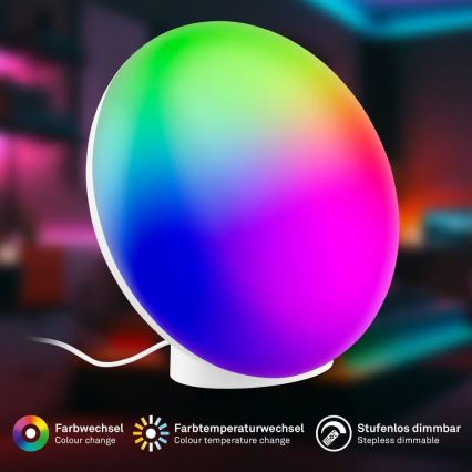 Brilo - LED RGBIC Ρυθμιζόμενο επιτραπέζιο φωτιστικό TARA LED/6W/230V 3000-6500K λευκό + τηλεχειριστήριο