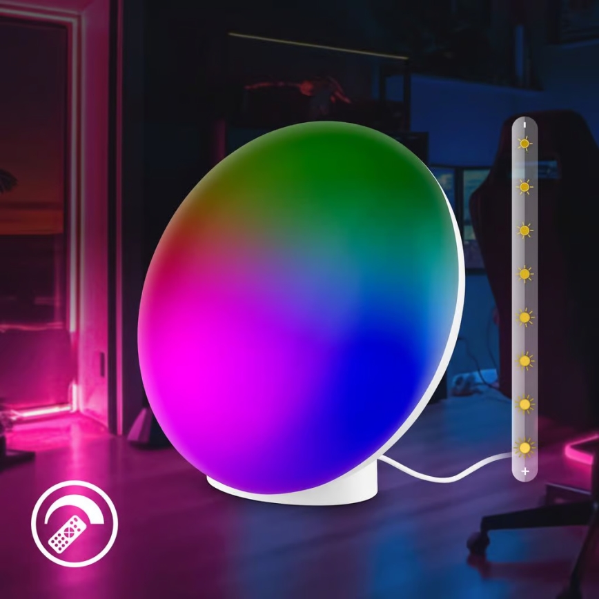 Brilo - LED RGBIC Ρυθμιζόμενο επιτραπέζιο φωτιστικό TARA LED/6W/230V 3000-6500K λευκό + τηλεχειριστήριο