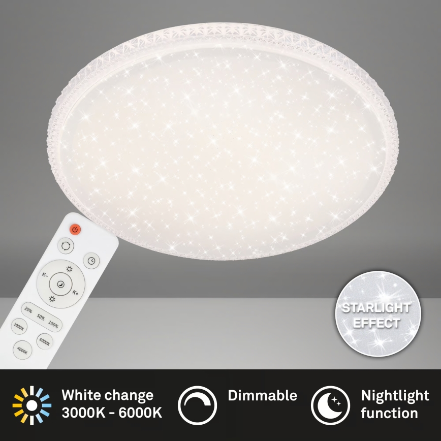Brilo - Ρυθμιζόμενο φωτιστικό οροφής LED 48W/230V 3000/4000/6500K, διάμ. 60 cm + τηλεχειριστήριο