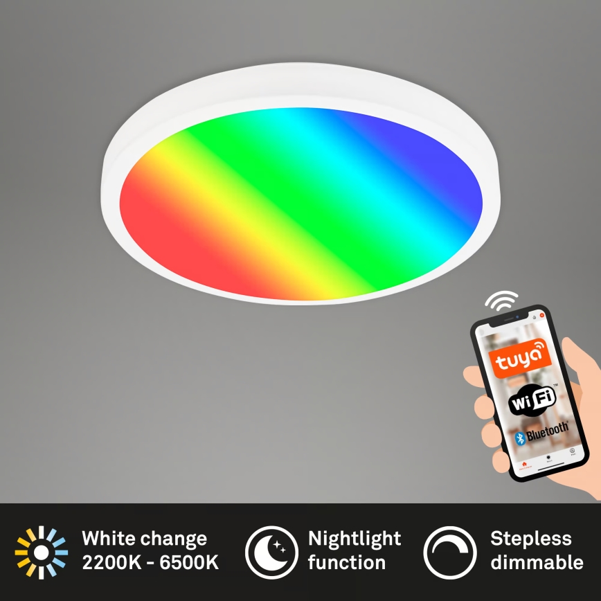 Brilo - LED RGBW ρυθμιζόμενο σε ένταση φωτιστικό οροφής LED/20W/230V 2200-6500K Wi‑Fi Tuya Ø 27 εκ.