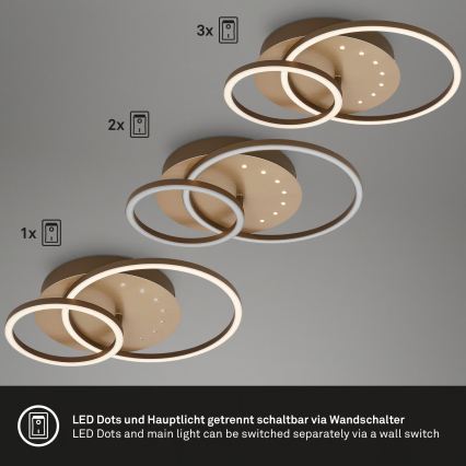 Brilo - Ρυθμιζόμενο LED φωτιστικό οροφής LED/26W/230V 3000K καφέ