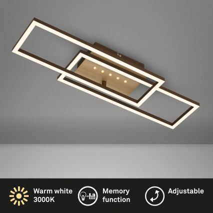 Brilo - Ρυθμιζόμενο LED φωτιστικό οροφής LED/30W/230V 3000K καφέ